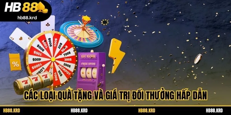 Các loại quà tặng và giá trị đổi thưởng hấp dẫn